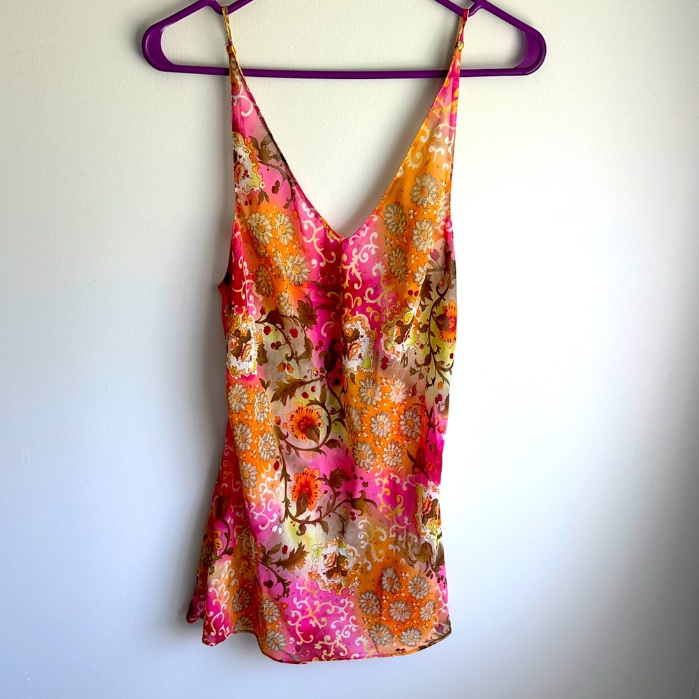 Victoria’s Secret XS Chemise. Beautiful Fall Colors Floral Sexy Sheer Trapeze